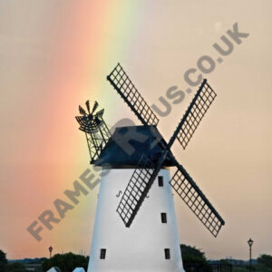 Rainbow Over Lytham Windmill by Peter Laurence