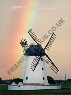 Rainbow Over Lytham Windmill by Peter Laurence